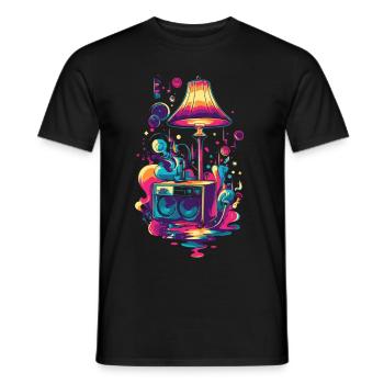 Lamp 70s Music Party - Men's T-Shirt - black - Front - AI Model Male 178 light (178cm)