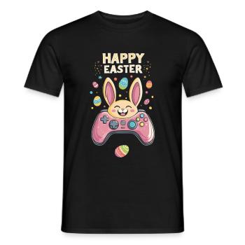 Ostern Gaming Hase Osterhase Controller - Männer T-Shirt - Schwarz - Vorne - AI Model Male 178 light (178cm)