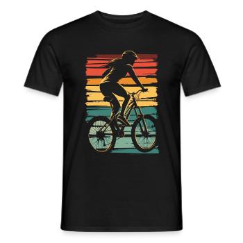 Mountainbiking Mountainbike Vintage Frau Mädchen - Männer T-Shirt - Schwarz - Vorne - AI Model Male 178 light (178cm)