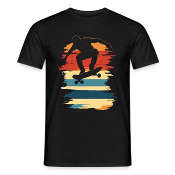 Skateboard Retro vintage Skating Skateboarding - Männer T-Shirt - Schwarz - Vorne - AI Model Male 178 light (178cm)