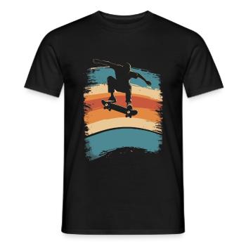 Skateboard Retro vintage Skating Skateboarding - Männer T-Shirt - Schwarz - Vorne - AI Model Male 178 light (178cm)