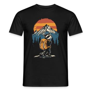 Raton laveur Randonnée Trekking - T-shirt homme - noir - Devant - AI Model Male 178 light (178cm)