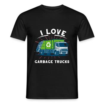 J’aime les camions poubelles Idée cadeau - T-shirt homme - noir - Devant - AI Model Male 178 light (178cm)