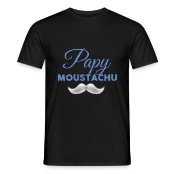 Papy moustachu Grand-Père Moustache Humour - T-shirt homme - noir - Devant - AI Model Male 178 light (178cm)