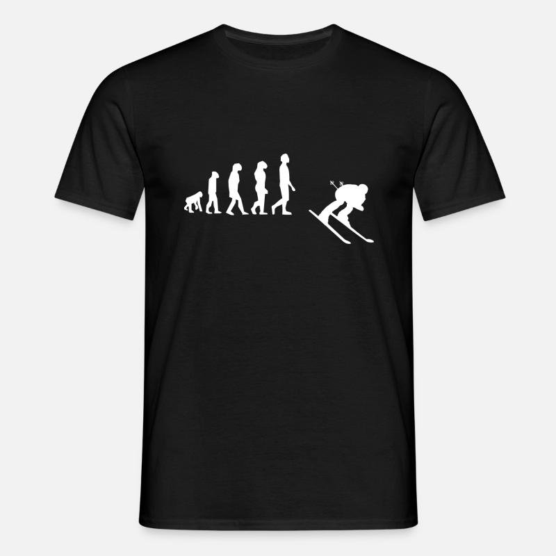 Ski-Evolution - Männer T-Shirt - Schwarz