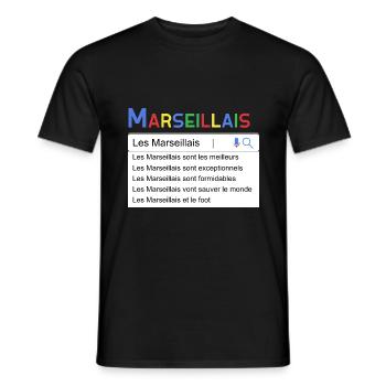 Marseillais Moteur De Recherche Humour Marseille - T-shirt homme - noir - Devant - AI Model Male 178 light (178cm)
