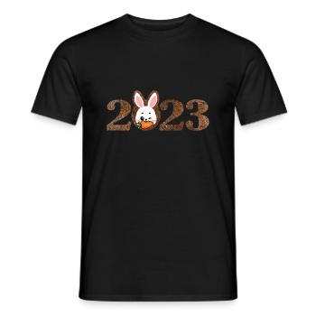 2023 - Jahr des Hasen | Chinesisches Neujahr 2023 - Männer T-Shirt - Schwarz - Vorne - AI Model Male 178 light (178cm)