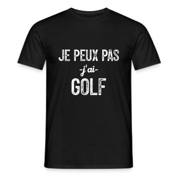 je peux pas j ai golf - T-shirt homme - noir - Devant - AI Model Male 178 light (178cm)