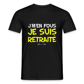 Je M'en Fous Je suis retraité Cadeau papa - T-shirt homme - noir - Devant - AI Model Male 178 light (178cm)