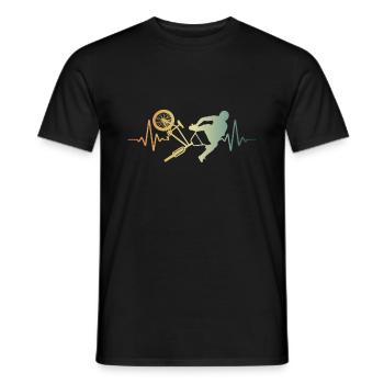 Heartbeat BMX Pulse ECG - Men's T-Shirt - black - Front - AI Model Male 178 light (178cm)