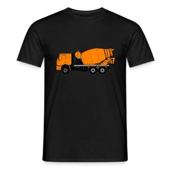 Concrete mixer, truck, truck, cool, garbage truck, concrete - Men's T-Shirt - black - Front - AI Model Male 178 light (178cm)