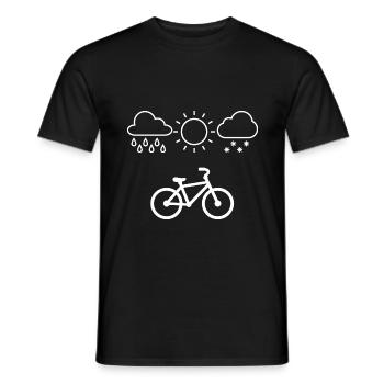 Fahrradjunkie/Bei jedem Wetter Fahrrad - Männer T-Shirt - Schwarz - Vorne - AI Model Male 178 light (178cm)