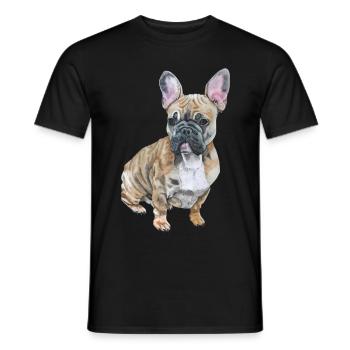 Français Bouledogue - T-shirt homme - noir - Devant - AI Model Male 178 light (178cm)