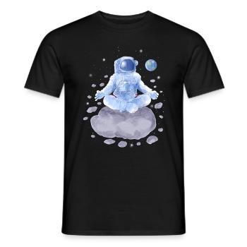 Astronaute de yoga - T-shirt homme - noir - Devant - AI Model Male 178 light (178cm)