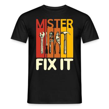 Ehemann Mann Mr fix it, er kann alles reparieren - Männer T-Shirt - Schwarz - Vorne - AI Model Male 178 light (178cm)