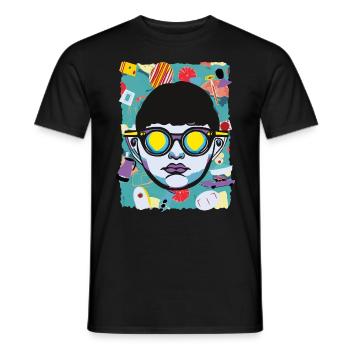 60's Retro Pop Art Design - Männer T-Shirt - Schwarz - Vorne - AI Model Male 178 light (178cm)