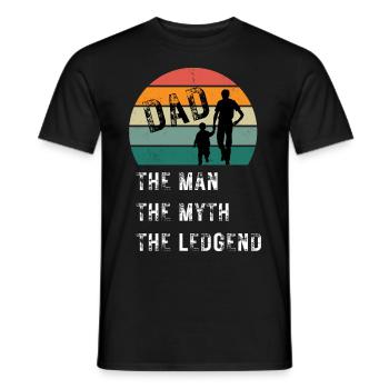 Papa Mann Mythos Legende Spruch Tshirt - Männer T-Shirt - Schwarz - Vorne - AI Model Male 178 light (178cm)