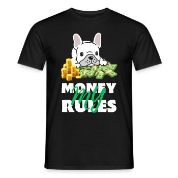 Bulldog My Money My Rules – Mein Geld Meine Regeln - T-shirt homme - noir - Devant - AI Model Male 178 light (178cm)