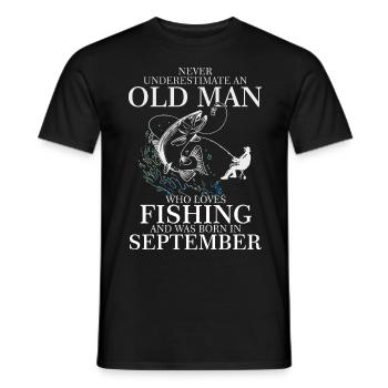 Geburtstag Angler Shirt alter Mann Monat September - Männer T-Shirt - Schwarz - Vorne - AI Model Male 178 light (178cm)