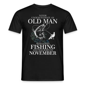 Geburtstag Angler Shirt alter Mann Monat November - Männer T-Shirt - Schwarz - Vorne - AI Model Male 178 light (178cm)