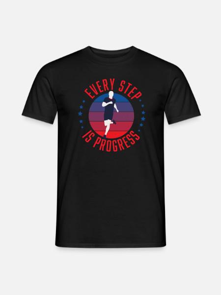 Runner Every Step is Progress - Männer T-Shirt - Schwarz