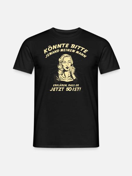 Design 2016 - Mann erklären 50 - RAHMENLOS tshirt - Männer T-Shirt - Schwarz