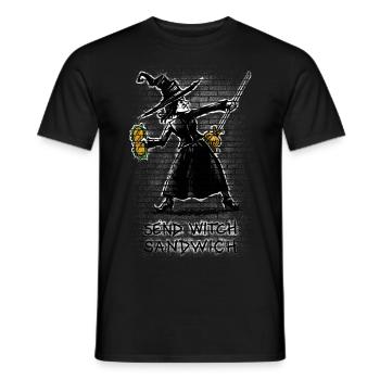 Send Witch Sandwich - Men's T-Shirt - black - Front - AI Model Male 178 light (178cm)