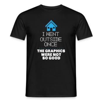 I went outside once. The graphics were not so good - Männer T-Shirt - Schwarz - Vorne - AI Model Male 178 light (178cm)