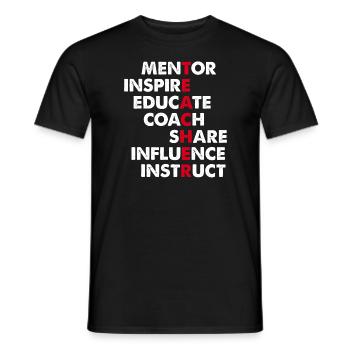 Teacher - Lehrer - Schule - Abschluss Geschenk - Männer T-Shirt - Schwarz - Vorne - AI Model Male 178 light (178cm)