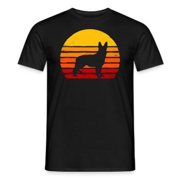 Chemise bleue de chien de Heeler Dog Retro - T-shirt homme - noir - Devant - AI Model Male 178 light (178cm)