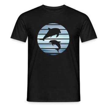 Delfine Dolphins - Männer T-Shirt - Schwarz - Vorne - AI Model Male 178 light (178cm)