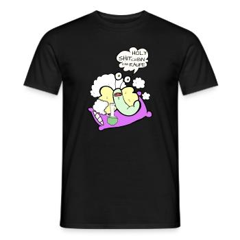 Holy Shit ich bin eine Raupe Comic F084 - Männer T-Shirt - Schwarz - Vorne - AI Model Male 178 light (178cm)