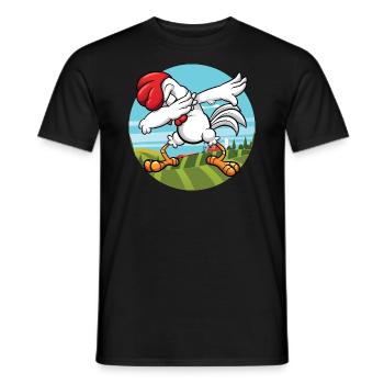 Dabbing Chicken | Dancing Farm Animal Rooster - Men's T-Shirt - black - Front - AI Model Male 178 light (178cm)