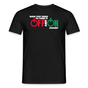 Off and On again à et en cadeau informaticien - T-shirt homme - noir - Devant - AI Model Male 178 light (178cm)