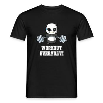 Daily Workout - Weightlifting - Panda - Fitness - Men's T-Shirt - black - Front - AI Model Male 178 light (178cm)