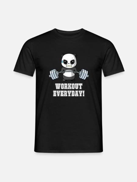 Daily Workout - Weightlifting - Panda - Fitness - Men's T-Shirt - black