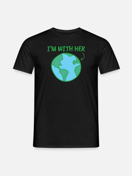 Mutter Erde - Tag der Erde - ich bin bei ihr - Männer T-Shirt - Schwarz