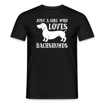 Just a Girl Who Loves Dachshunds - Men's T-Shirt - black - Front - AI Model Male 178 light (178cm)
