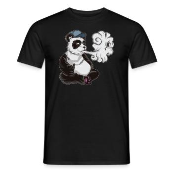 Vaping Panda Bear Illustration | Animal Vape - T-shirt homme - noir - Devant - AI Model Male 178 light (178cm)