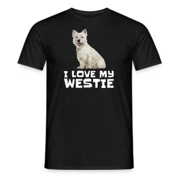 Ich liebe mein Westie - West Highland Terrier - Männer T-Shirt - Schwarz - Vorne - AI Model Male 178 light (178cm)