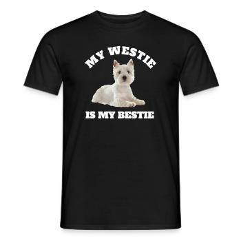 Mein Westie ist mein Bestie - Ein süßes West Highland - Männer T-Shirt - Schwarz - Vorne - AI Model Male 178 light (178cm)