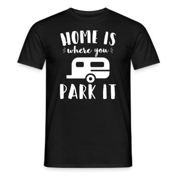 Camper, Trailer, RV - Home is Where You Park It - Men's T-Shirt - black - Front - AI Model Male 178 light (178cm)