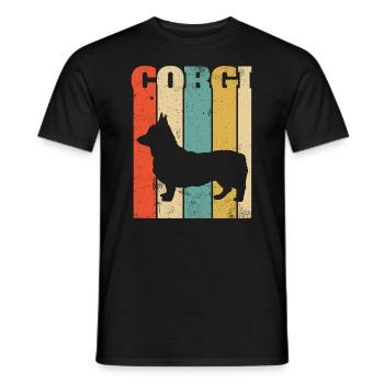 Corgi Vintage Vintage - T-shirt homme - noir - Devant - AI Model Male 178 light (178cm)