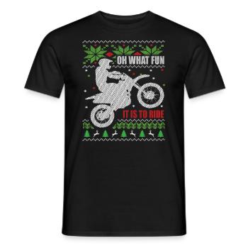 Motocross moche de Noël - T-shirt homme - noir - Devant - AI Model Male 178 light (178cm)