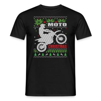 Dirt Bike Ugly Christmas Motocross Rider - T-shirt homme - noir - Devant - AI Model Male 178 light (178cm)