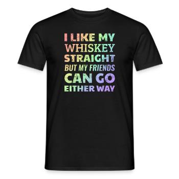 T-shirt de soutien de lesbiennes gaies LGBTQ + - T-shirt homme - noir - Devant - AI Model Male 178 light (178cm)