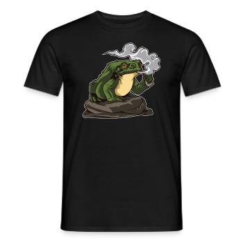 Crapaud vaping | Crapaud Vape Vaper Frog Chill Relax - T-shirt homme - noir - Devant - AI Model Male 178 light (178cm)