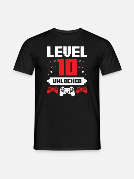 Video Gaming Gamer 10. Geburtstagsgeschenk Geschenk - Männer T-Shirt - Schwarz