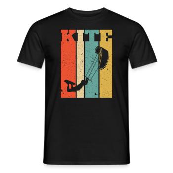 Retro Kitesurf Kitesurfing Kitesurfer - T-shirt homme - noir - Devant - AI Model Male 178 light (178cm)