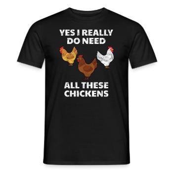 Funny Chicken Farmer - Men's T-Shirt - black - Front - AI Model Male 178 light (178cm)